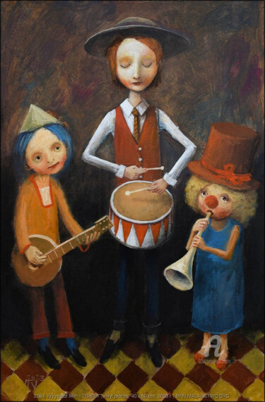 Painting titled "Trio (Tercet)" by Krzysztof Iwin, Original Artwork, Acrylic