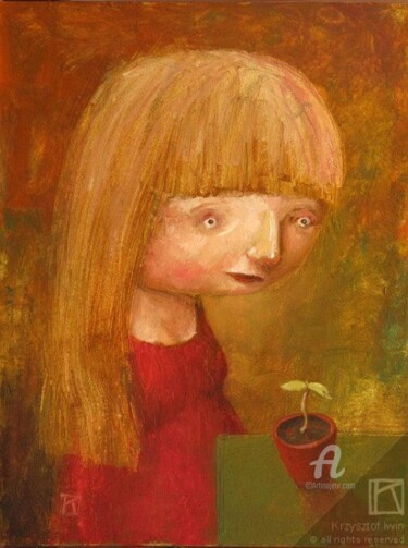 Painting titled "The Seedling" by Krzysztof Iwin, Original Artwork