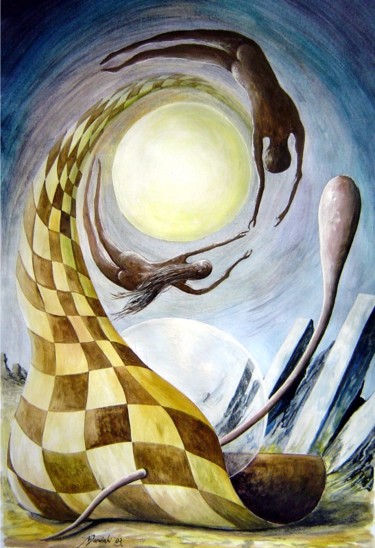 Malerei mit dem Titel "New Life" von Mariusz Drzewiecki, Original-Kunstwerk, Acryl