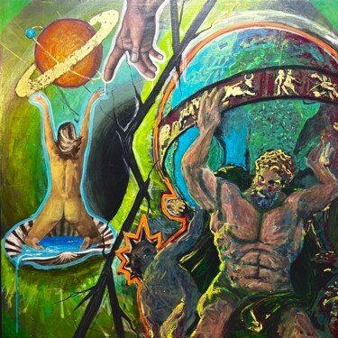 Peinture intitulée "Force vs Power" par Malarz .Akrobata, Œuvre d'art originale, Acrylique