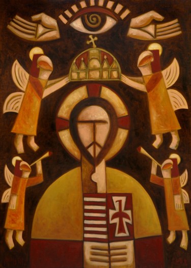 Peinture intitulée "Christ" par Zsolt Malasits, Œuvre d'art originale, Huile