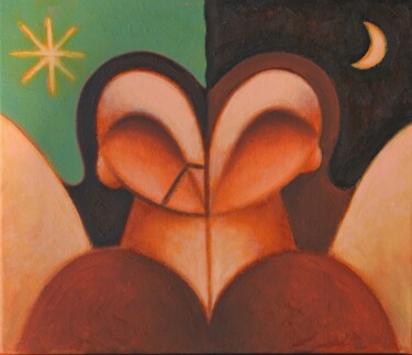 Картина под названием "Guardian angels No.…" - Zsolt Malasits, Подлинное произведение искусства, Масло Установлен на Деревян…