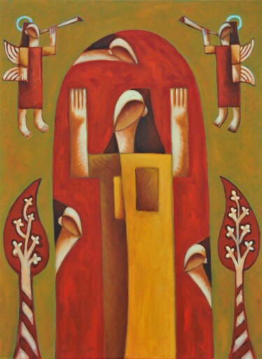 Pintura intitulada "Heaven's Gate" por Zsolt Malasits, Obras de arte originais, Óleo Montado em Armação em madeira