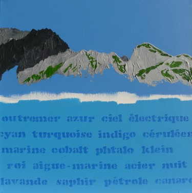 Painting titled "Tous les bleus" by Patrick Malaureille, Original Artwork, Acrylic