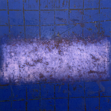 Ζωγραφική με τίτλο "MA Purple to Blue" από Malcolm Koch, Αυθεντικά έργα τέχνης, Λάδι Τοποθετήθηκε στο Ξύλινο φορείο σκελετό