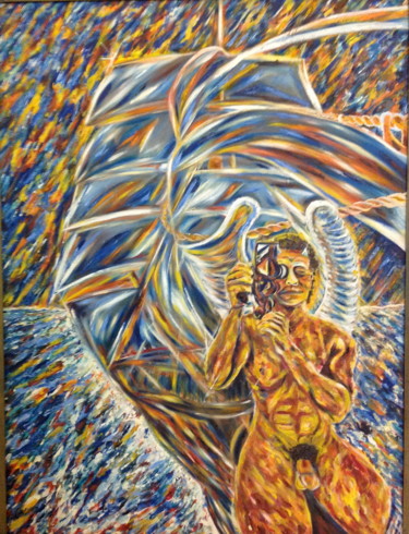 Painting titled "Mariner Archangel I…" by Male Beauty Forum Lifestyle, Original Artwork, Oil