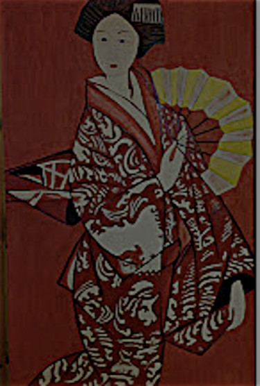 Painting titled "Geisha" by Male Beauty Forum Lifestyle, Original Artwork, Oil