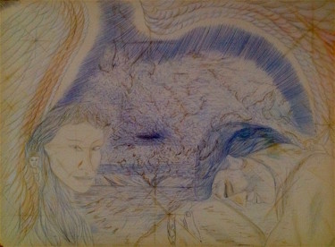 Dibujo titulada "Drawing Of Gaia and…" por Male Beauty Forum Lifestyle, Obra de arte original, Tinta