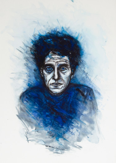 Pintura titulada "Portrait Alberto Gi…" por Natalia Maleleva, Obra de arte original, Acuarela