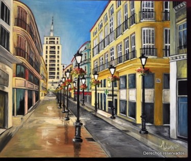Pintura titulada "Calle Larios Málaga" por Maleny, Obra de arte original