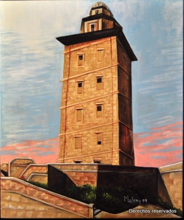 Pintura titulada "Torre de Hércules-A…" por Maleny, Obra de arte original