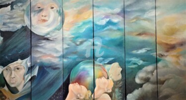 Картина под названием "19-6&20-6&21-6&22-6…" - Malgor Sadlon, Подлинное произведение искусства, Масло Установлен на Деревянн…