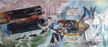 Pittura intitolato "A l'aube d'une inve…" da Malgor Sadlon, Opera d'arte originale, Olio