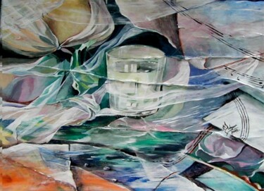 Painting titled "La pause" by Malgor Sadlon, Original Artwork, Acrylic