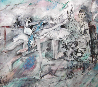 Pintura intitulada "En coulisse de L' Ö…" por Malgor Sadlon, Obras de arte originais, Acrílico Montado em Armação em madeira
