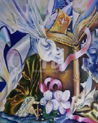 Pintura titulada "Mon inconnu" por Malgor Sadlon, Obra de arte original, Oleo Montado en Bastidor de camilla de madera