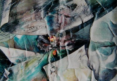 Peinture intitulée "Une perle et la rose" par Malgor Sadlon, Œuvre d'art originale, Huile