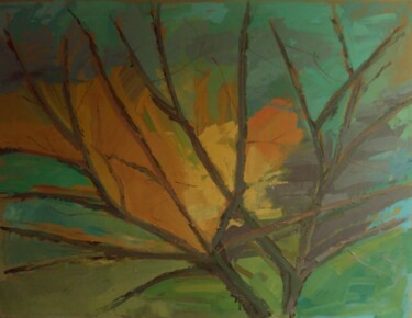 Peinture intitulée "Drzewo" par Małgorzata Bogusławska, Œuvre d'art originale, Huile