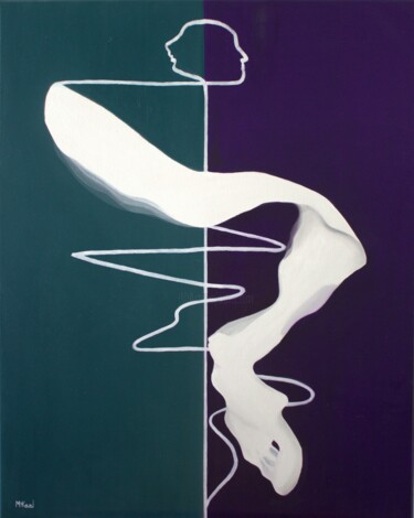 Painting titled "EQUILIBRE" by Malgorzata Martzloff-Kowalczyk, Original Artwork, Oil Mounted on Wood Stretcher frame