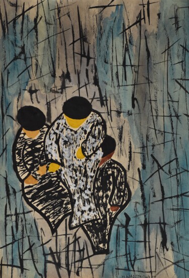 Malerei mit dem Titel "Three Wanderers" von Małgorzata Wartołowicz (Margot Sophie), Original-Kunstwerk, Gouache