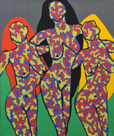 Malerei mit dem Titel "Three Graces" von Małgorzata Wartołowicz (Margot Sophie), Original-Kunstwerk, Acryl