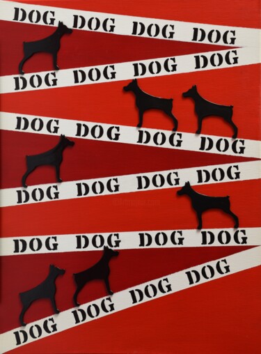 Peinture intitulée "Follow the Dog" par Małgorzata Wartołowicz (Margot Sophie), Œuvre d'art originale, Acrylique