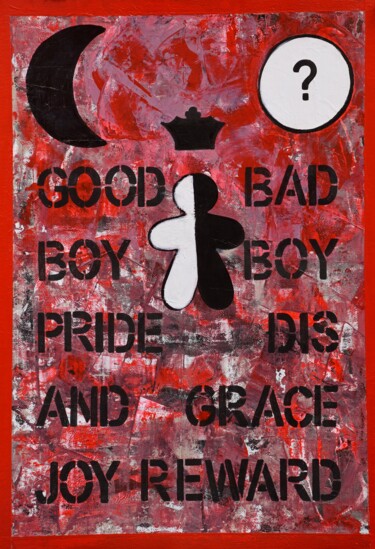 Painting titled "A Good Boy or A Bad…" by Małgorzata Wartołowicz (Margot Sophie), Original Artwork, Acrylic