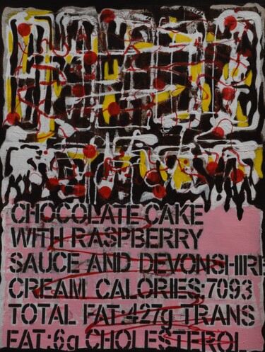 Malarstwo zatytułowany „Chocolate Cake with…” autorstwa Małgorzata Wartołowicz (Margot Sophie), Oryginalna praca, Akryl
