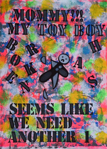 Malerei mit dem Titel "Toy Boy" von Małgorzata Wartołowicz (Margot Sophie), Original-Kunstwerk, Acryl