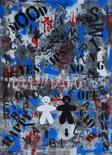 Malerei mit dem Titel "Fluctuations / Ups…" von Małgorzata Wartołowicz (Margot Sophie), Original-Kunstwerk, Acryl
