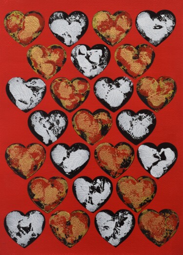 Schilderij getiteld "Full of Love" door Małgorzata Wartołowicz (Margot Sophie), Origineel Kunstwerk, Acryl