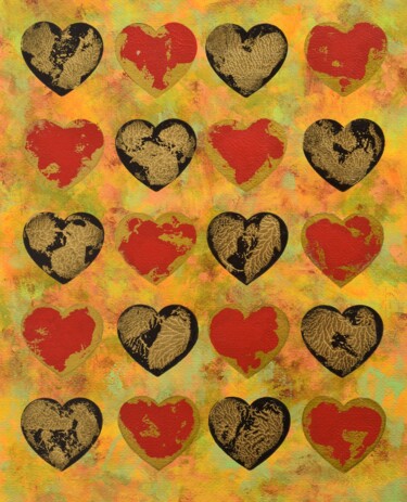 Malarstwo zatytułowany „Luv / Valentine' Da…” autorstwa Małgorzata Wartołowicz (Margot Sophie), Oryginalna praca, Akryl