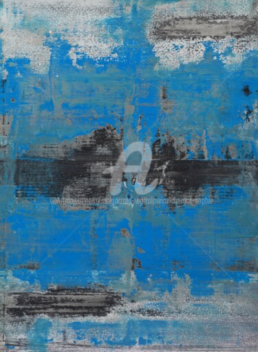 Painting titled "Into the Blue 1 / "…" by Małgorzata Wartołowicz (Margot Sophie), Original Artwork, Acrylic