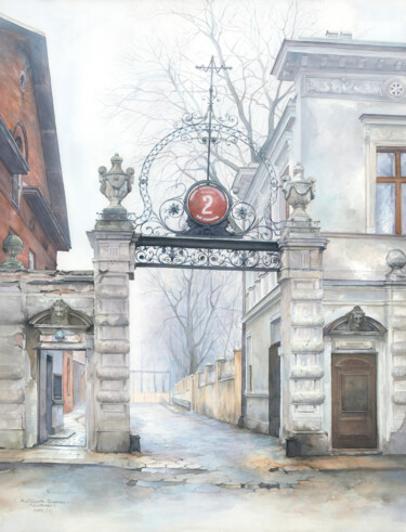 Ζωγραφική με τίτλο "Opening" από Małgorzata  Zagórska-Gierak, Αυθεντικά έργα τέχνης, Ακουαρέλα