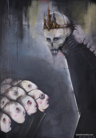 Malerei mit dem Titel "King of Puppets" von Małgorzata Bańkowska, Original-Kunstwerk, Acryl