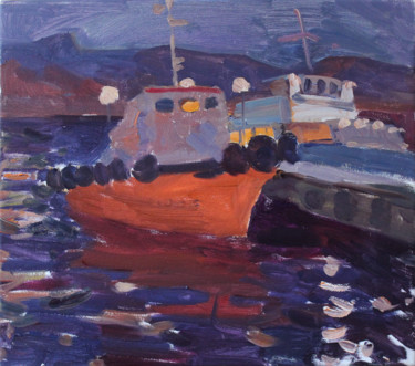 Malerei mit dem Titel "Ночной" von Polina Malidovskaia, Original-Kunstwerk, Öl