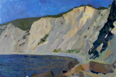 Malerei mit dem Titel "Дикий пляж. Широкая…" von Polina Malidovskaia, Original-Kunstwerk, Öl