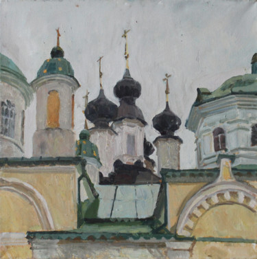 Painting titled "Купола собора Проко…" by Polina Malidovskaia, Original Artwork, Oil