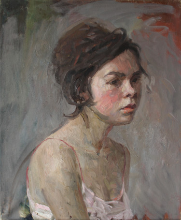 Peinture intitulée "Ранний автопортрет" par Polina Malidovskaia, Œuvre d'art originale, Huile