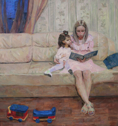 Painting titled "Picture book" by Polina Malidovskaia, Original Artwork, Oil