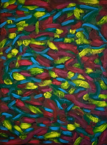 Painting titled "Reflets d'eau" by Malik Hansen, Original Artwork, Acrylic