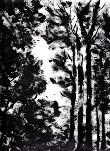 绘画 标题为“Forêt noire” 由Malik Hansen, 原创艺术品, 墨