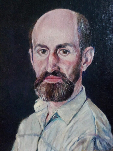 Schilderij getiteld "Self-portrait" door Malik Jalilov, Origineel Kunstwerk, Olie