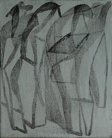 Malerei mit dem Titel "Passants" von Michel Maquaire, Original-Kunstwerk, Öl
