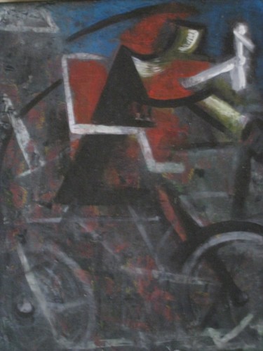 Painting titled "Annonce faite à Tati" by Michel Maquaire, Original Artwork, Oil