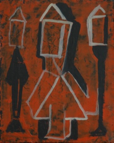Malerei mit dem Titel "Next Door" von Michel Maquaire, Original-Kunstwerk, Öl