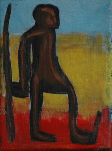 Painting titled "Mali wood" by Michel Maquaire, Original Artwork, Oil