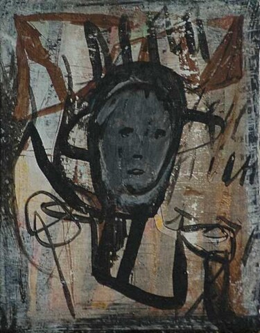 Картина под названием "Mand træ" - Michel Maquaire, Подлинное произведение искусства, Масло