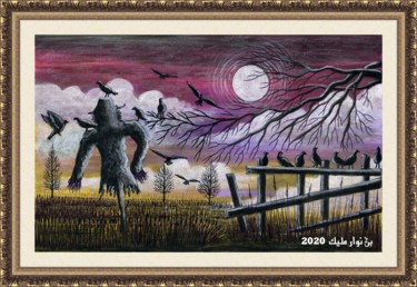 Painting titled "The scarecrow" by Malik Bennouar, Original Artwork, Acrylic
