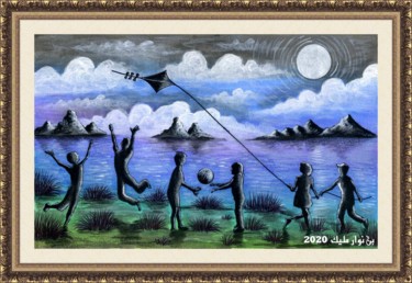 Pittura intitolato "Lake fun" da Malik Bennouar, Opera d'arte originale, Acrilico